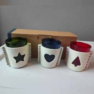 Partylite Festive Glass Candle Holders